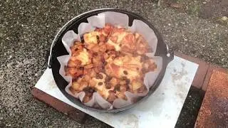 Making Dutch Oven Apple Cinnamon Raisin Monkey Bread