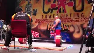 Benedikt Magnusson deadlifting at the 2013 CAPO Nationals
