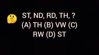 ST, ND, RD, TH, ? (A) TH (B) VW (C) RW (D) ST