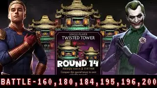 The Joker Fatal Tower Vs Homelander Boss Matches (200 & 160, 180) Gameplay | Mortal Kombat Mobile 