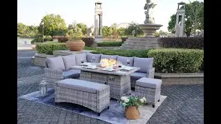Direct Wicker New Item: Patio Conversational Sofa Set with Firepit.