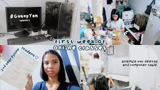 VLOG 4♡ FIRST WEEK OF COLLEGE ONLINE CLASSES 2021 + DESKTOP AND TABLE ASSEMBLE | Wayne Rongavilla