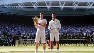 Novak Djokovic talks to media after Wimbledon 2013 Final defeat