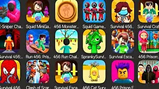Squid Game 456 Survival,Huggy Survival,Sprunki Survival,456 Run Challenge,Survival Craft,456 Prison