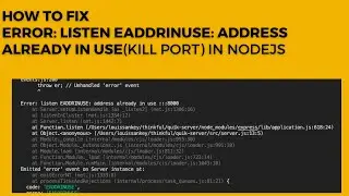How to fix Error: listen EADDRINUSE: address already in use Kill port IN nodejs