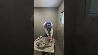 Floating Shower Walls With Cement Brown Coat ✔️#diy #tutorial #construction #cement #howto #fyp