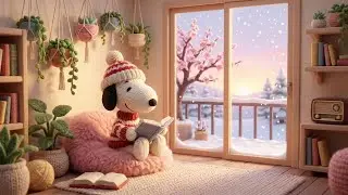 Cozy Winter Reading with Snoopy ☕❄️ Relaxing Lofi Beats for Study, Focus & Calm