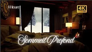 Ambiance Hivernale Cosy | Feu de Cheminée et Flocons de Neige pour Dormir
