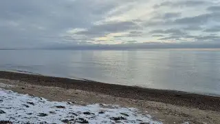 Winter Ocean Waves | Calm Sea & Snowy Beach Ambience (2 Hours)