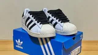 ADIDAS SUPERSTAR LACELESS WITH THICK LACE + ON FEET