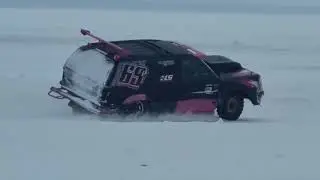 Ice Racing on Lake Superior!! Almost The Daytona 500