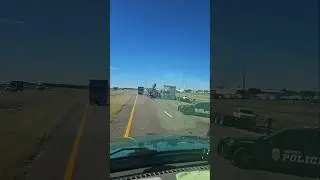Terrell, TX always has traffic, but this time a lowboy dropped its load right off the trailer.#truck