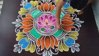 Newyear 2026 rangoli kolam🌺Margazhi 2025 kolam-21🌺மார்கழி மாதம் ஸ்பெஷல் தாமரைப்பூ கோலம்🌺Lathakolam