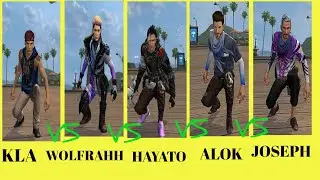 Dj Alok VS Kla VS Joseph VS Wolfrahh VS Hayato Speed test// Who will win - Garena free fire 😮😮