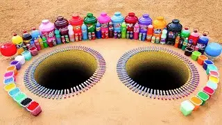 EXPERIMENT: Big Toothpaste Eruption from Mentos VS Mirinda, Giant Coca Cola, Fanta Hole Underground