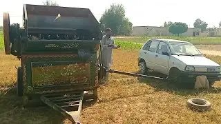 Heavy weight thresher with Mehran vehicle amazing experiment 🚗🔥🔥👍
