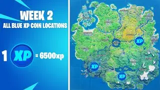 All 3 Blue Xp Coin Locations! Blue Xp Coins Week 2! Fortnite Chapter 2 Season 4