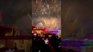 Fireworks by the river in Bangkok, Thailand.  Dec.,2025