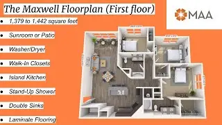 The Maxwell Floorplan (First Floor, Patio)