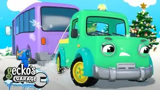 Gecko's Christmas Rescue | Bobby the Bus is STUCK in the Snow | Gecko's Garage | Trucks For Children