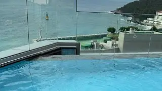 Quick Live at the L7 Hotel rooftop Pool before check out #L7hotel #busan #rooftop #pool