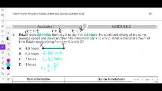 2016 Module 2 Problem 4 Algebra 1 PDE Item and Scoring Sampler