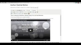 How to Add a Video to Amazon Kindle Book Description  - using Author Central