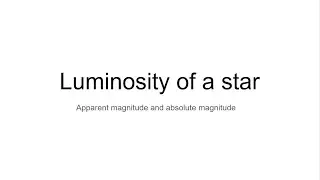 1.4 Luminosity, Flux and magnitude