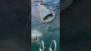 wow suddenly a giant catfish appears while swimming #movie #fishing#animals