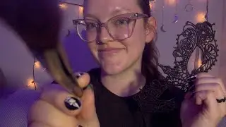 LOFI ASMR 30+ Mins Halloween Masquerade Makeup - camera touching, rummaging, doing your makeup
