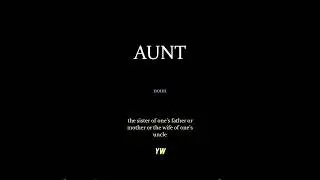 Aunt #How to pronounce and meaning of the word #learnenglish #vocab #vocabulary #english learn