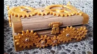Moving Gears Steampunk Dice Box - Available on Etsy