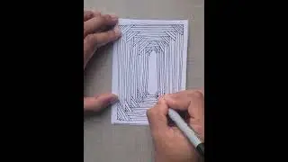 Rectangular Illusion Spiral Drawing 3d Pattern Satisfying Illusion Abstract #Short #shorts #drawing