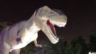 GIANT LIFE SIZE DINOSAURS |NIGHT VIEW IN DINOSAUR PARK