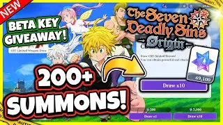 7DS ORIGIN 200 SUMMONS & BETA KEY GIVEAWAY! EPIC PULLS! [Seven Deadly Sins: Origin]