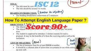 Attempt your English Language Paper THIS WAY 🔥💯Score 90+ in ISC 12 boards #isc #isc12 