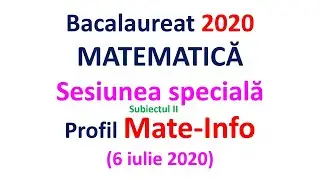 BAC Mate info Subiectul II sesiunea speciala 2020