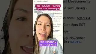 Text TRAINING (914) 318-4918. Free realtor&reg;️training. Open to all brokerages.