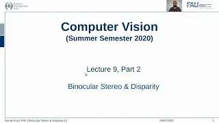Binocular Stereo and Disparity (Lecture 9, Part 2)