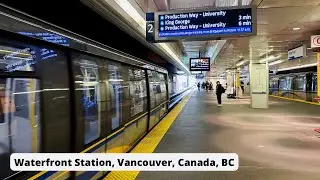 Vancouver Expo Line from King George Station to Waterfront Station, Vancouver, Canada, BC, asmr