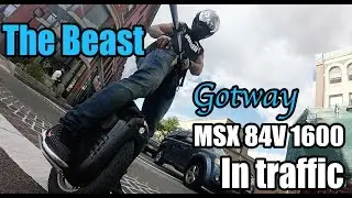 Here's what it's like riding the Gotway MSX 84V 1600wh in Traffic - 2019 (NO COMMENTARY)
