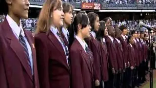 Highbridge Voices sing the National Anthem at Yankee Stadium
