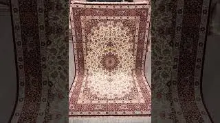 Isfahan rug JST-13182 4X6 Persian silk carpet medallion floral design luxury high end rug