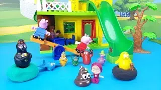 I BARBAPAPA SI NASCONDONO DENTRO IL PONGO - Magic Clay , sorprese e giocattoli con Peppa  e Masha