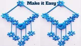 How to make wall hanging craft flowers || New Wall flower making || crafts idea flower