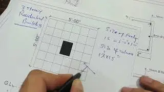 5 x 5 Footing design Structural details