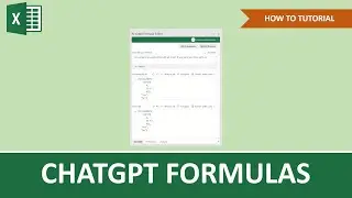Chatgpt For Excel -How To Create Excel Formulas | Beginner Tutorial