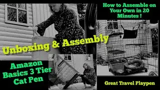 Unboxing & Assembling Three Tier Cat Playpen In 20 minutes @Angie iCam_life  #catcage #catplaytime