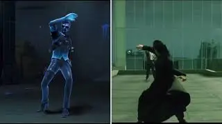 Fortnite x MATRIX - Neo&rsquo;s Bullet time emote VS MOVIE