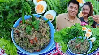 ซุปมะเขือเปราะหอมๆนัวร์ๆ ผักสดสวนครัว มะระขี้นก สะระแหน่ ผักแพรว ไข่ต้ม #ซุปมะเขือ   #ผักสวนครัว 